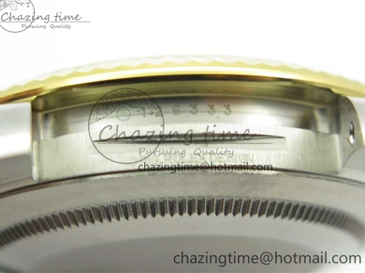 MiroTime 0519 DateJust 41 SS YG 126333 Fluted Bezel DJF Best Edition 904L Steel Gray Dial Green Roman Markers on Jubilee Bracelet A Seasonal 3194